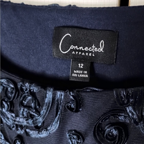 Connected Apparel Dress Womens Size 12 Evening Dress Navy Bridesmaids Dress - Picture 4 of 9